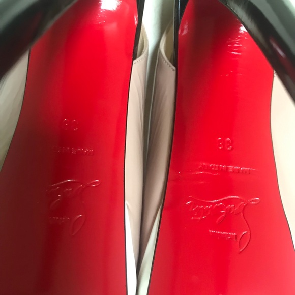 Lot of 2 pair sz 38 CHRISTIAN LOUBOUTIN Lady Peep Slings. - Picture 5 of 9